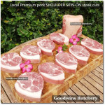 Pork Collar Boston-Butt Kapsim SHOULDER BONELESS SKIN ON frozen LOCAL PREMIUM STEAK SCHNITZEL 3/8" 1cm (price/pack 600g 4-5pcs)